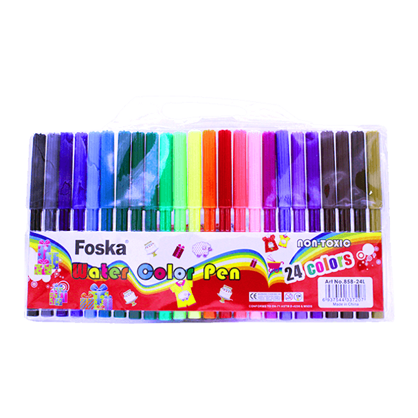 Pack of 24 Assorted Water Colour Felt Tip Pens