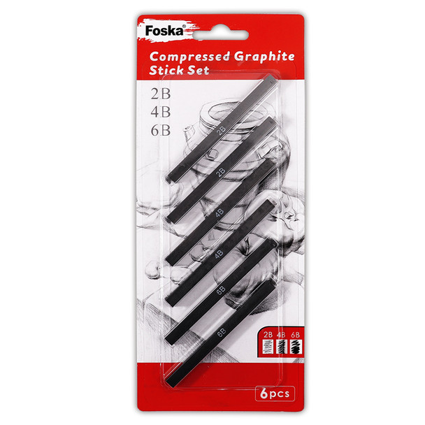 Pack of 6 Compressed Graphite Stick Set