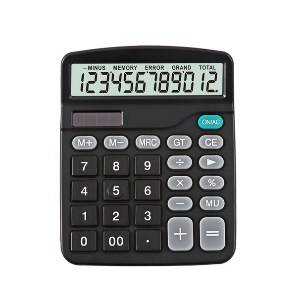 Foska 12 Digit Solar Power and Battery Office Calculator