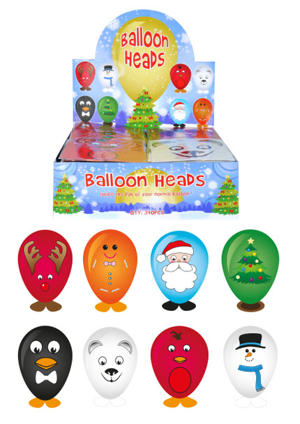 Pack of 12 Christmas Balloon Heads
