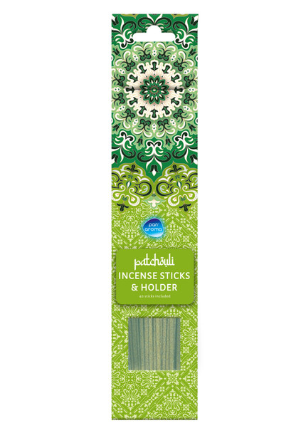 Pack of 40 Patchouli Incense Sticks & Holder