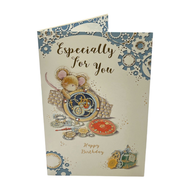 Especially For You Mouse With Watch Design Birthday Card
