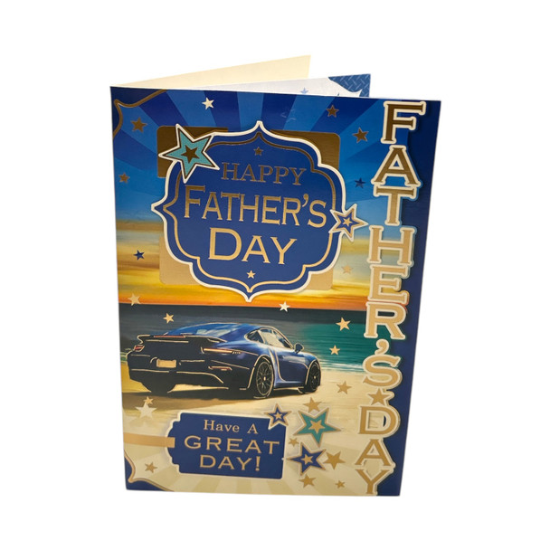 Beautiful Blue Car Design Father's Day Card