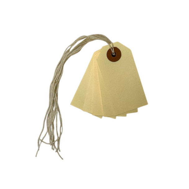 Box of 1000 70mm x 35mm Ivory Strung Tags