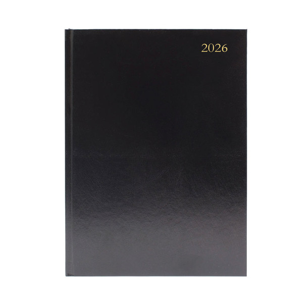 Janrax 2026 A5 2 Days Per Page Black Desk Diary
