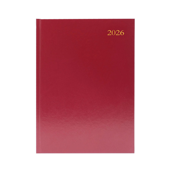 Janrax 2026 A5 Week To View Burgundy Desk Diary