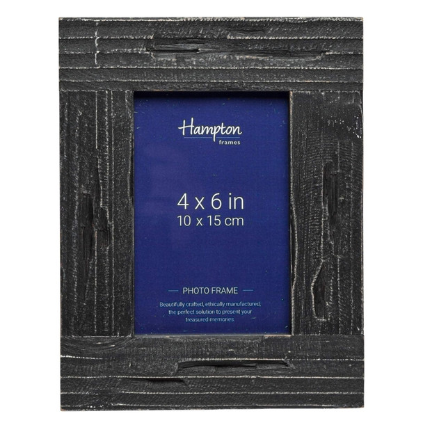 Hampton Farmhouse 4x6 Distressed Black Painted Wood Photo Frame Hampton Farmhouse 4x6 Distressed Black Painted Wood Photo Frame