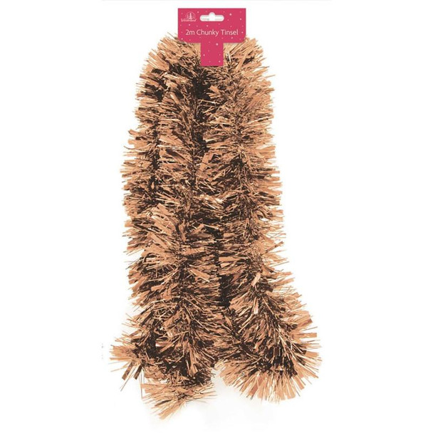 2m Christmas Chunky Tinsel - Copper