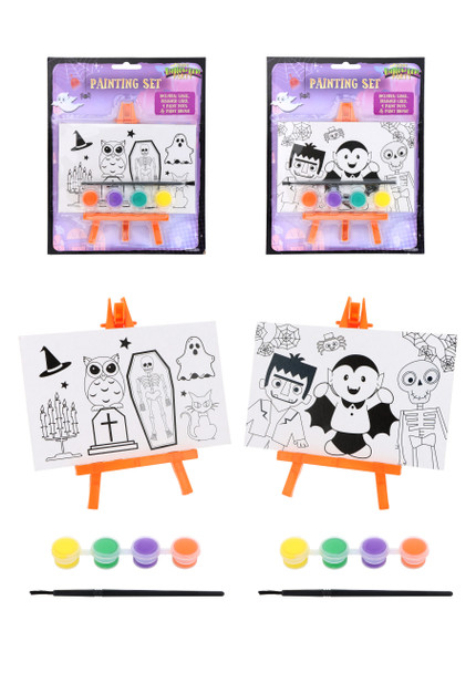 Pack of 12 Mini Halloween Painting Set