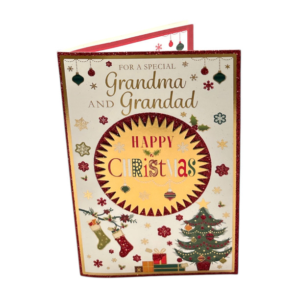 For a Special Grandma and Grandad Gold Frame Design Christmas Card For a Special Grandma and Grandad Gold Frame Design Christmas Card