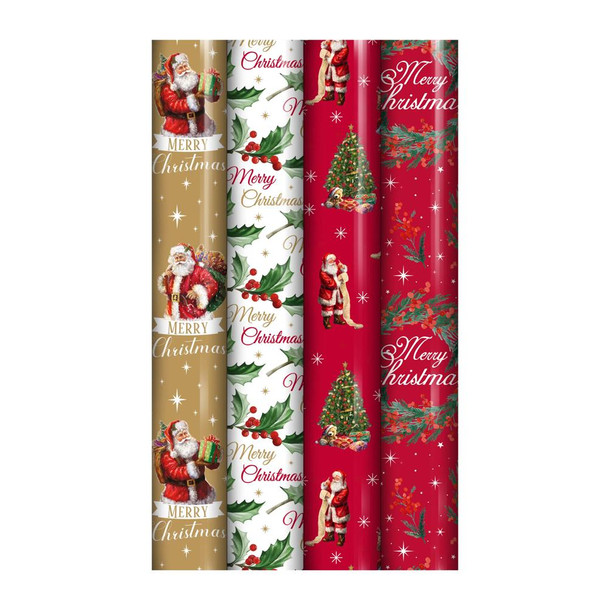 Single 4m Traditional Christmas Gift Wrap