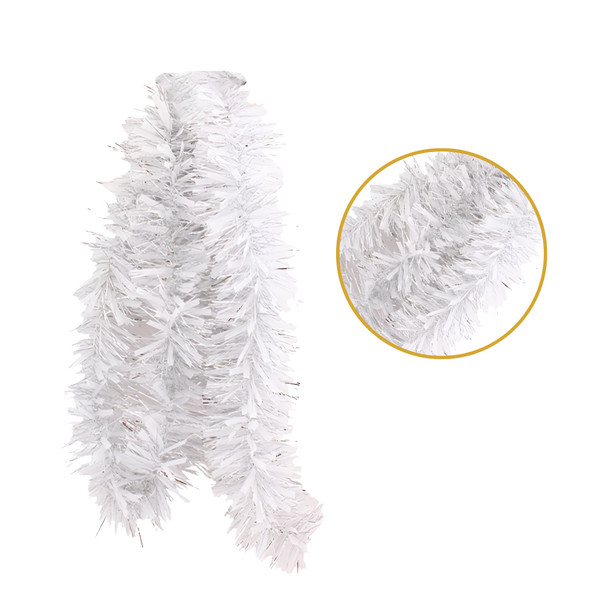 Pack of 12 2m Christmas Chunky Tinsel - White