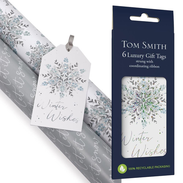 Pack of 6 All Is Calm Luxury Christmas Gift Tags