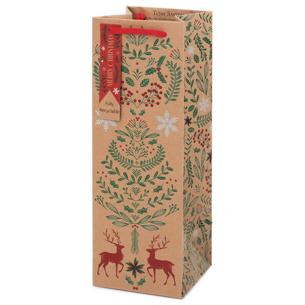 Pack of 12 Christmas Folklore Bottle Gift Bags