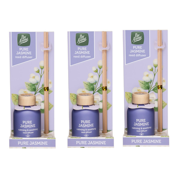 Pack of 3 Pan Aroma Pure Jasmine Reed Diffusers 50ml