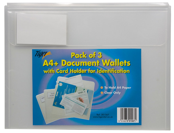 Pack 3 A4+ Document Wallets