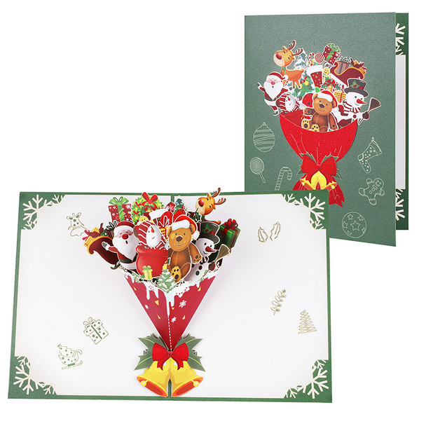 Santa & Holiday Icons Festive 3D Pop Up Christmas Card
