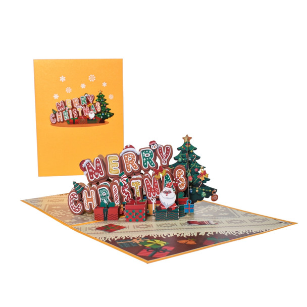 Jolly & Bright Gingerbread Themed 3D Pop Up Christmas Card