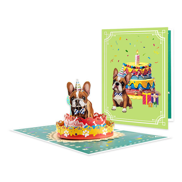 Pawty Time 3D Dog Birthday Cake Pop Up Card