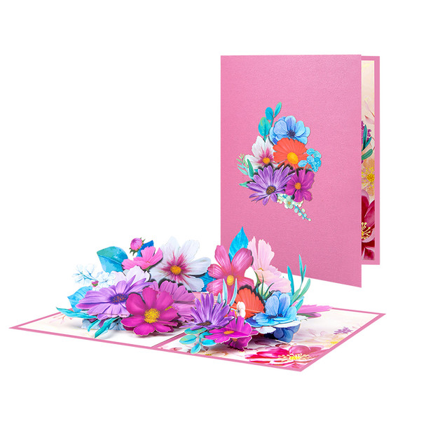 Graceful Galsang Flower Elegant 3D Pop Up Greeting Card