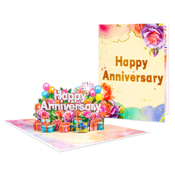 Love & Celebration 3D Anniversary Pop Up Card