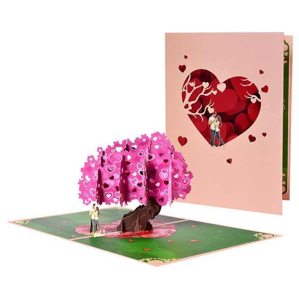 Heart Tree 3D Pop Up Greeting Card - Valentine’s Day Anniversary Birthday Wedding