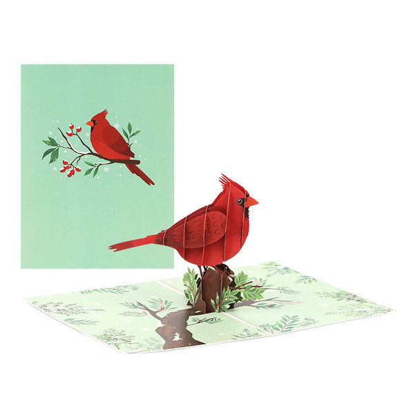 Red Cardinal Charm 3D Pop Up Greeting Card - Mother's Day Birthday