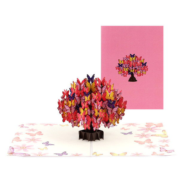Butterfly Canopy Tree 3D Pop Up Fantasy Greeting Card - Birthday Mother's Valentine's Day