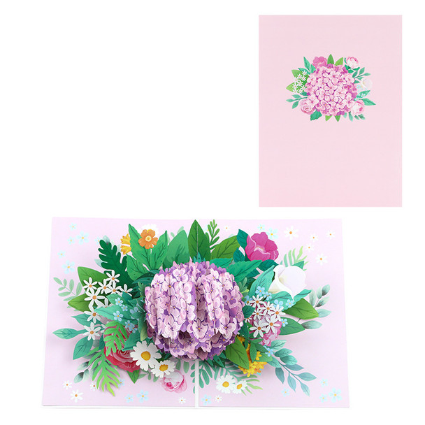 Garden of Grace Hydrangea 3D Pop Up Greeting Card - Mother's Day Birthday 