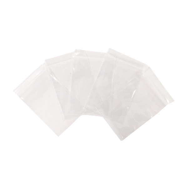 Pack of 100 Clear Grip-Sealing Zip Bags 9x13cm 0.08mm PE Food-Grade Poly Bags