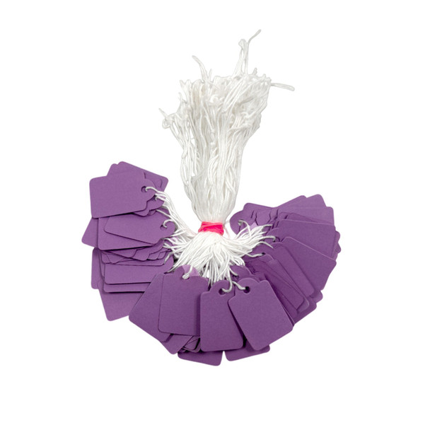 Pack of 4800 Medium Purple Strung Tags 25 x 39mm