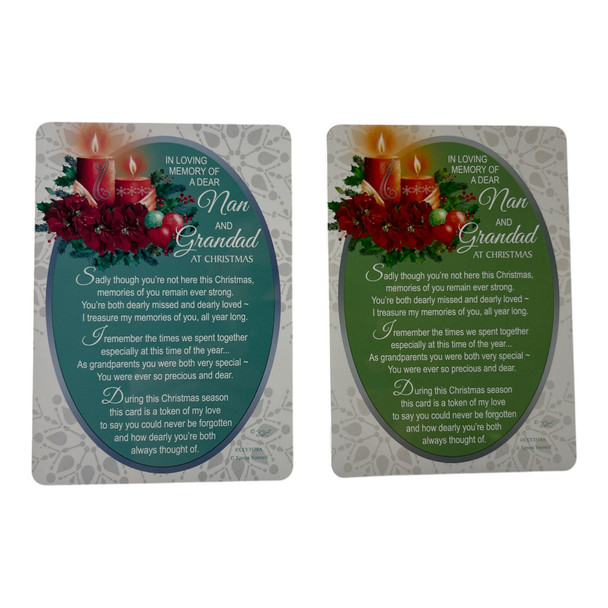 In Loving Memory of Nan and Grandad Christmas Graveside Keepsake Card