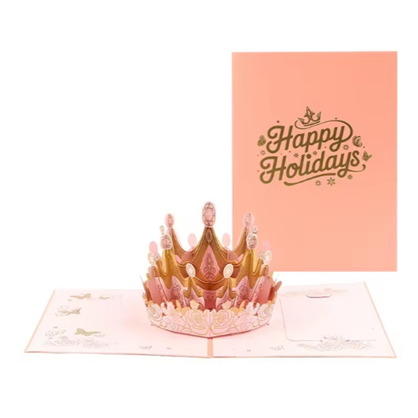 Elegant Crown 3D Pop Up Holiday Card