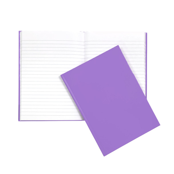 A5 160 Pages 8mm Ruled Purple Casebound Notebook