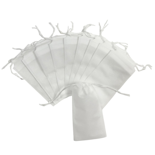 Pack of 25 White Coloured 19x10cm Non-Woven Drawstring Bags