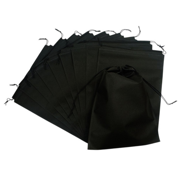 Pack of 25 Black Coloured 32x22cm Non-Woven Drawstring Bags