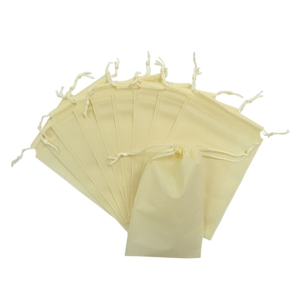 Pack of 25 Ivory Coloured 35x25cm Non-Woven Drawstring Bags