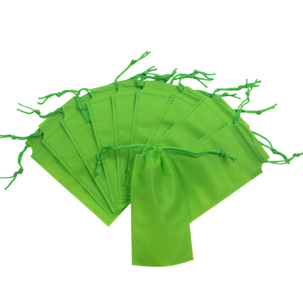 Pack of 25 Light Green Coloured 43x34cm Non-Woven Drawstring Bags
