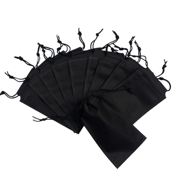 Pack of 25 Black Coloured 48x39cm Non-Woven Drawstring Bags