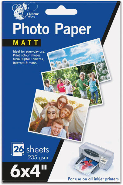 Chiltern Wove 6" x 4" Photo Paper MATT 26 Sheets 235gsm