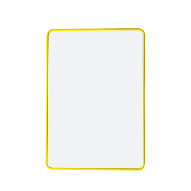 A4 Double Sided Magnetic Erasable MDF Plain Whiteboard With Yellow Border