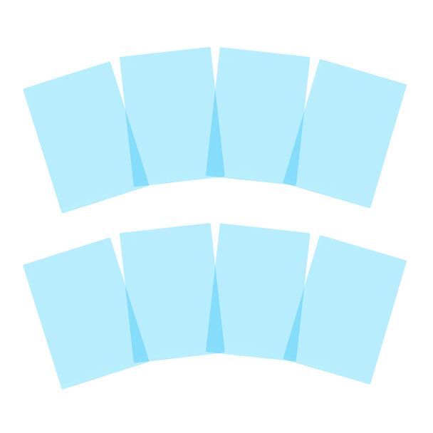 Pack of 8 A4 Plain Blue Dyslexia Overlay Reading Sheets – PET Material, Rounded Corners