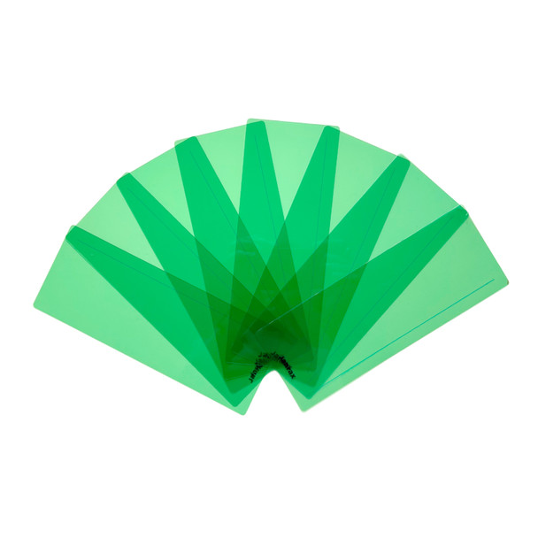 Pack of 8 Green 210x80mm Dyslexia Overlay Reading Strips – PET Material, Rounded Corners