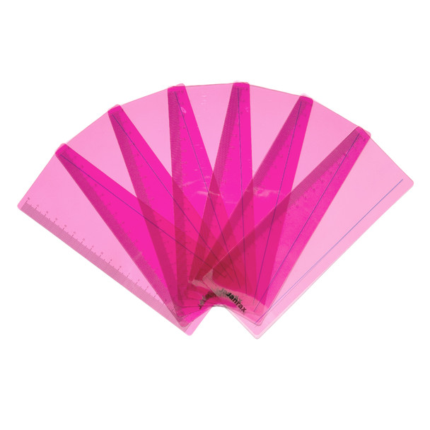 Pack of 8 Pink 191x70mm Dyslexia Overlay Reading Rulers – PET Material, Rounded Corners