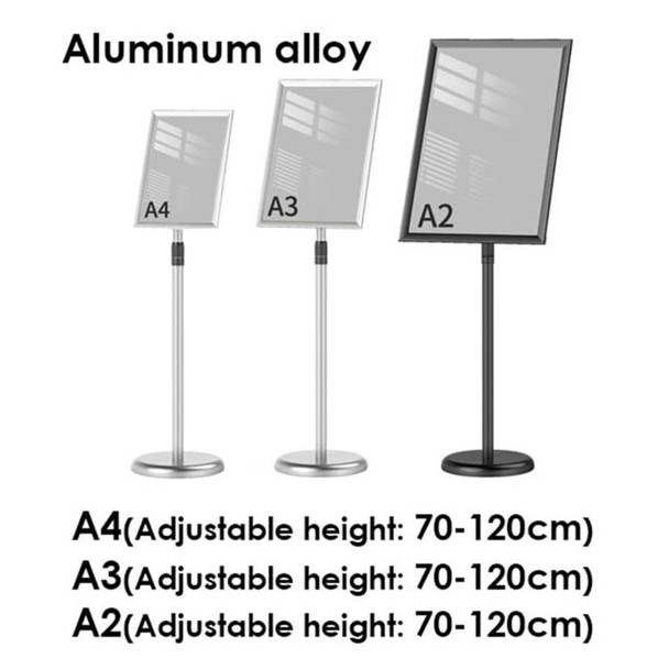 A2 Mobile Aluminum Alloy Poster Stand – Adjustable Height Display