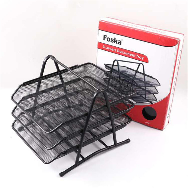 Black Office Mesh Tray For Organizer 35 × 30 × 27cm