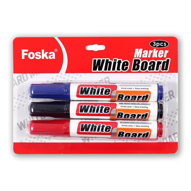 Pack of 3 Colors Smooth Ink Easy Dry Whiteboard Marker Pens