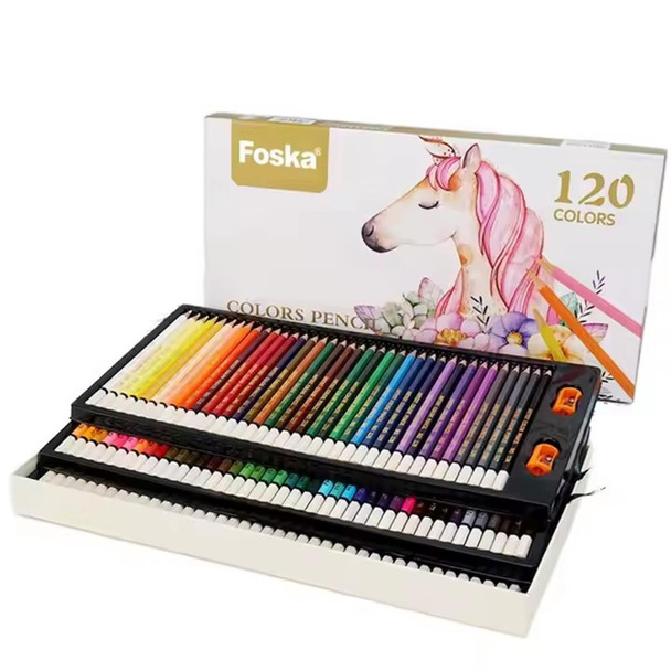 Pack of 120 Oily Colour Pencils With Sharpeners