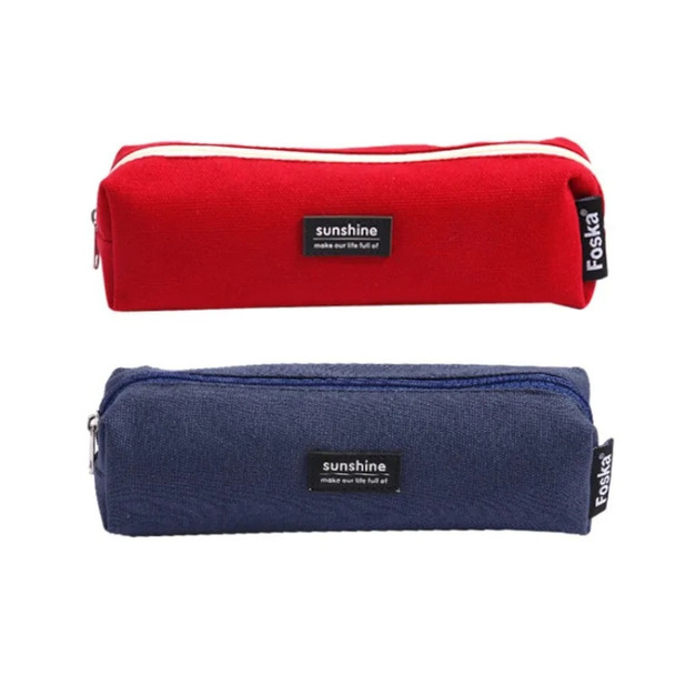 Single Soft Oxford Cloth Large Opening Pencil Case with Smooth Zipper