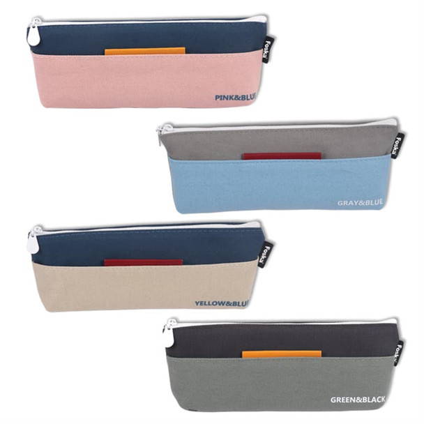 Single Two Colours Fabric Pencil Case